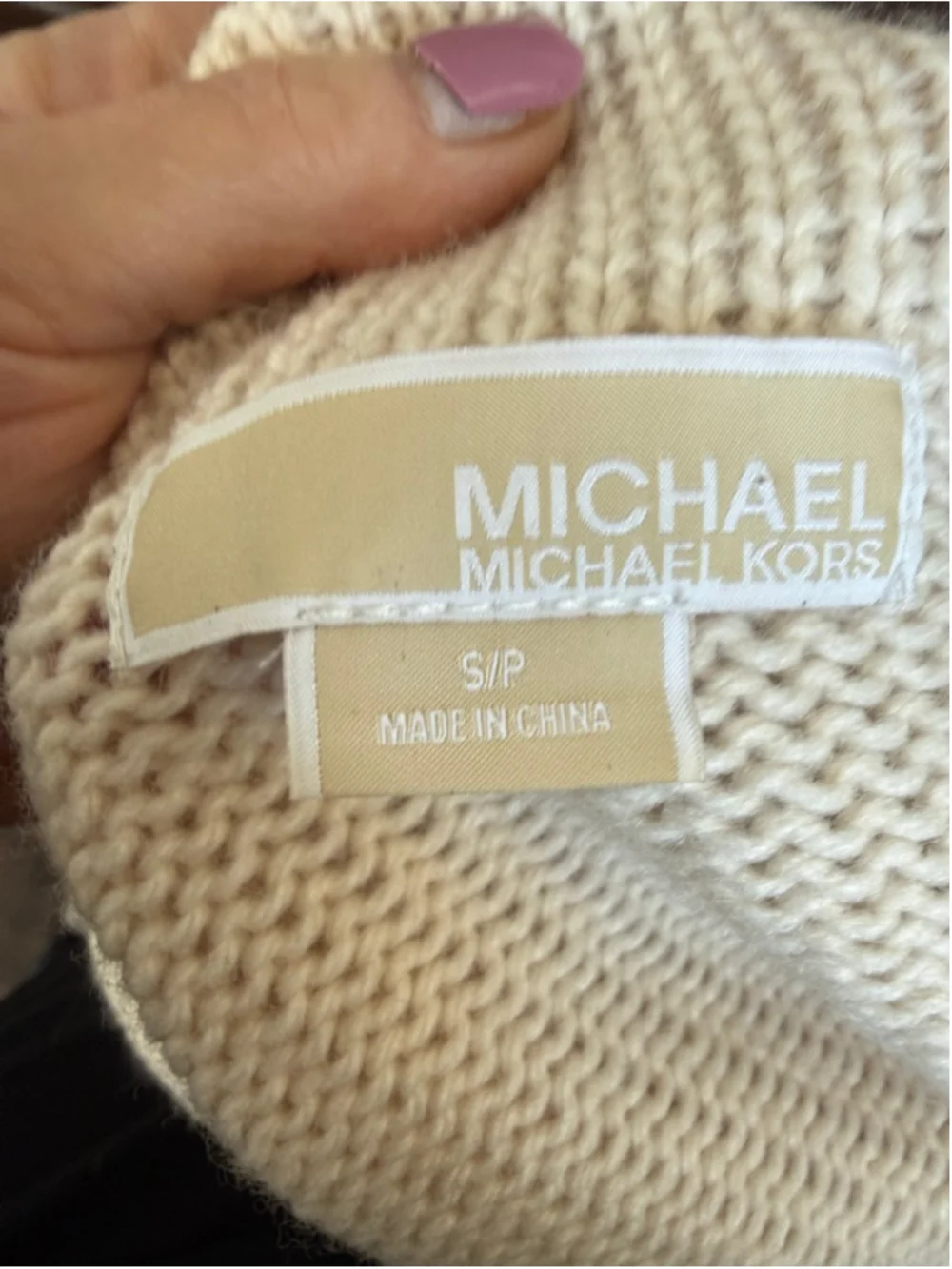 Women's Michael Kors Beige Knit Open Cardigan Sweater S